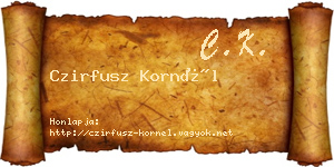 Czirfusz Kornél névjegykártya