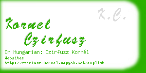 kornel czirfusz business card