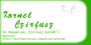 kornel czirfusz business card